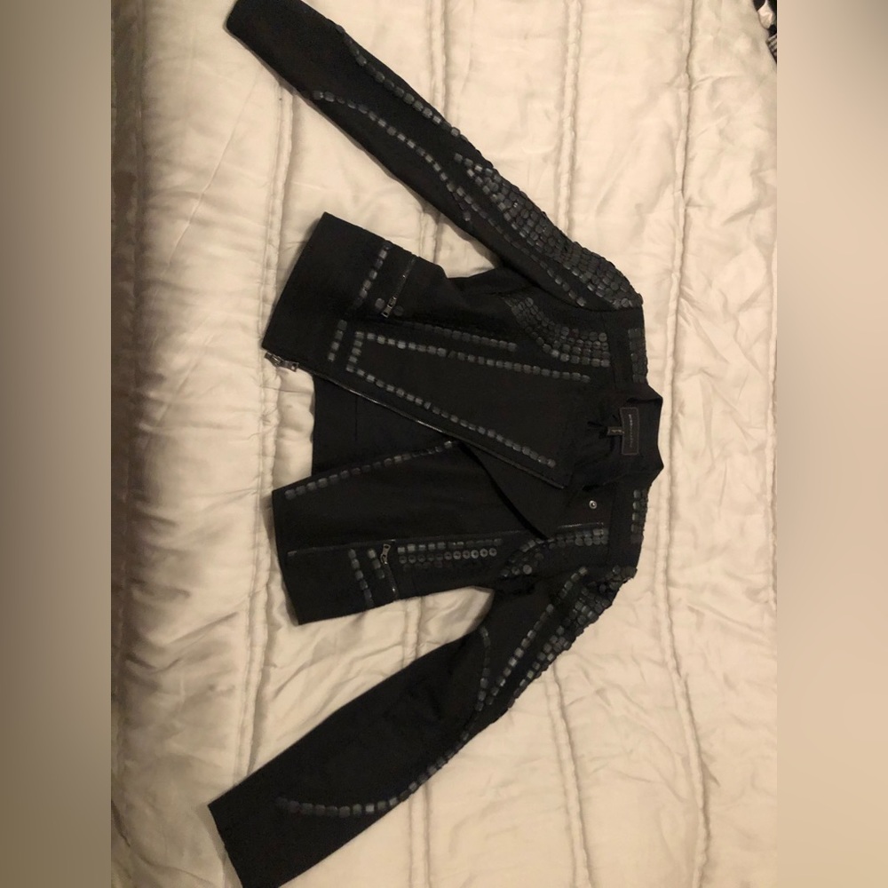 XXS Bcbg black studded structured blazer